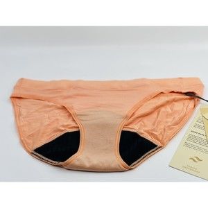 Saalt Period Underwear One Each  Cotton Bikini - Coral/Peach - Size XSmall  NWT
